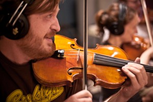 Matt Szemela recording with string quartet 