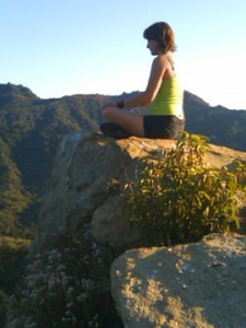 Amy at St. Inez Meditating