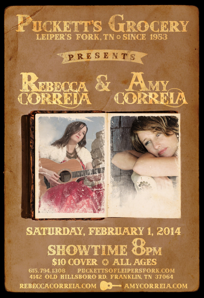 Cousins Rebecca and Amy Correia perform in Nashville Feb 1, 2014 